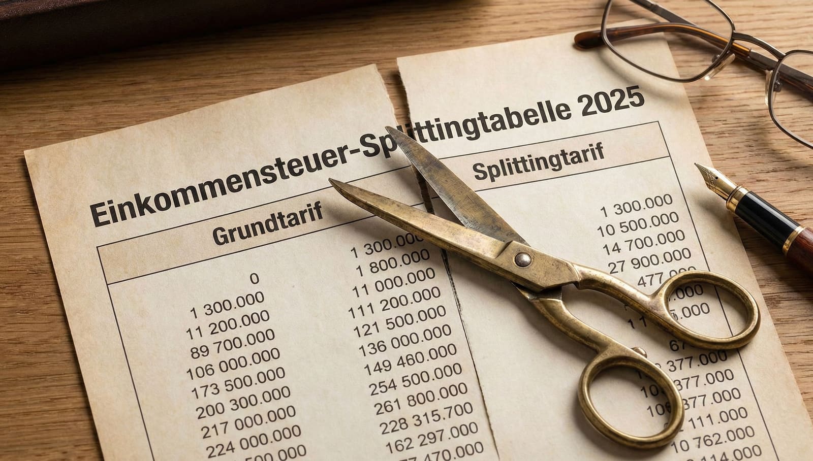 Splittingtabelle: Steuerliche Auswirkungen