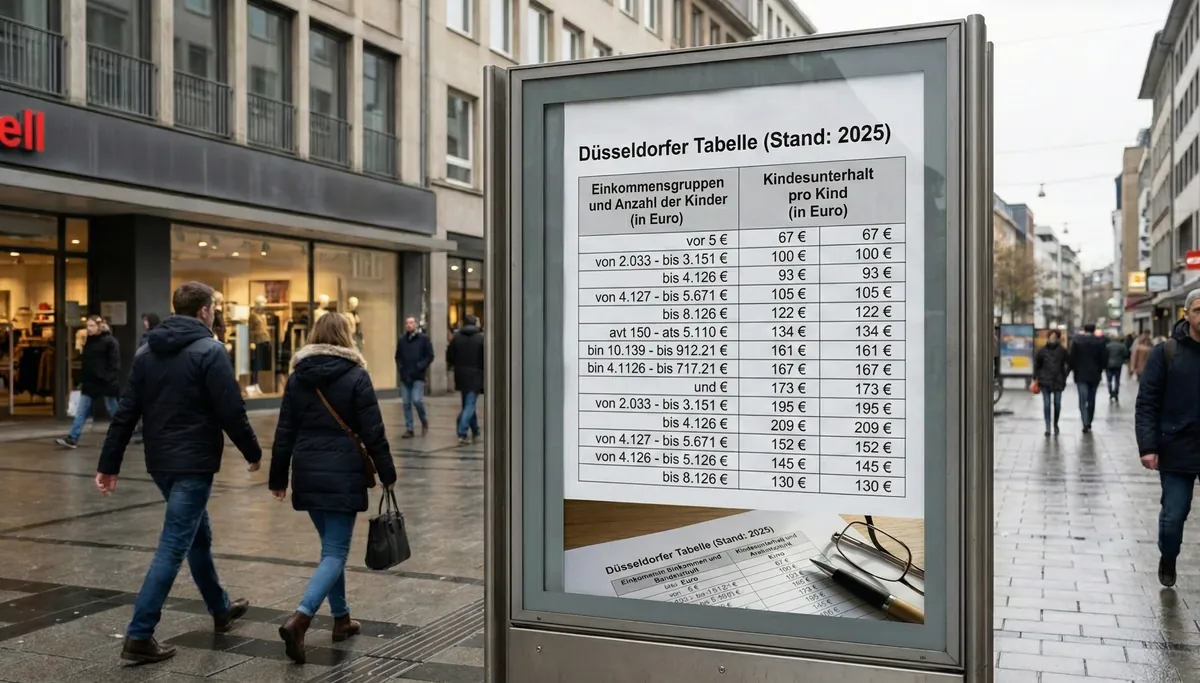 Düsseldorfer Tabelle 2025: Aktuelle Werte & Erklärung - Die aktuelle Düsseldorfer Tabelle 2025 mit Erläute